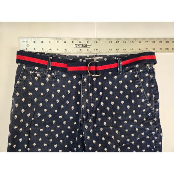 Islandia Clothing Co. Palm Tree Print Chino Shorts w/ Belt Men's Sz. 34 - Picture 2 of 6